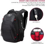 Swissdigital Design Circuit College Business Travel Backpack TSA Friendly Built in USB Charging RFID Protection Fits Laptops up to 15.6" Black (J14-BR) - Image 5